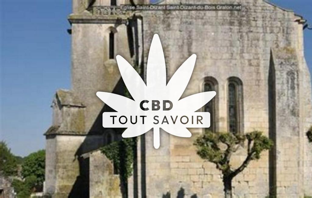 Village à Saint-Dizant-du-Bois avec feuille Cannabis CBD