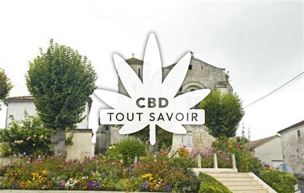 Village à Saint-Georges-des-Agouts avec feuille Cannabis CBD
