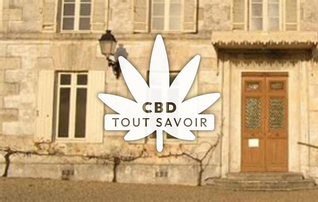 Village à Brie-sous-Matha avec feuille Cannabis CBD