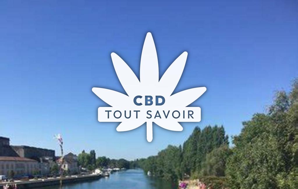 Village à Gibourne avec feuille Cannabis CBD