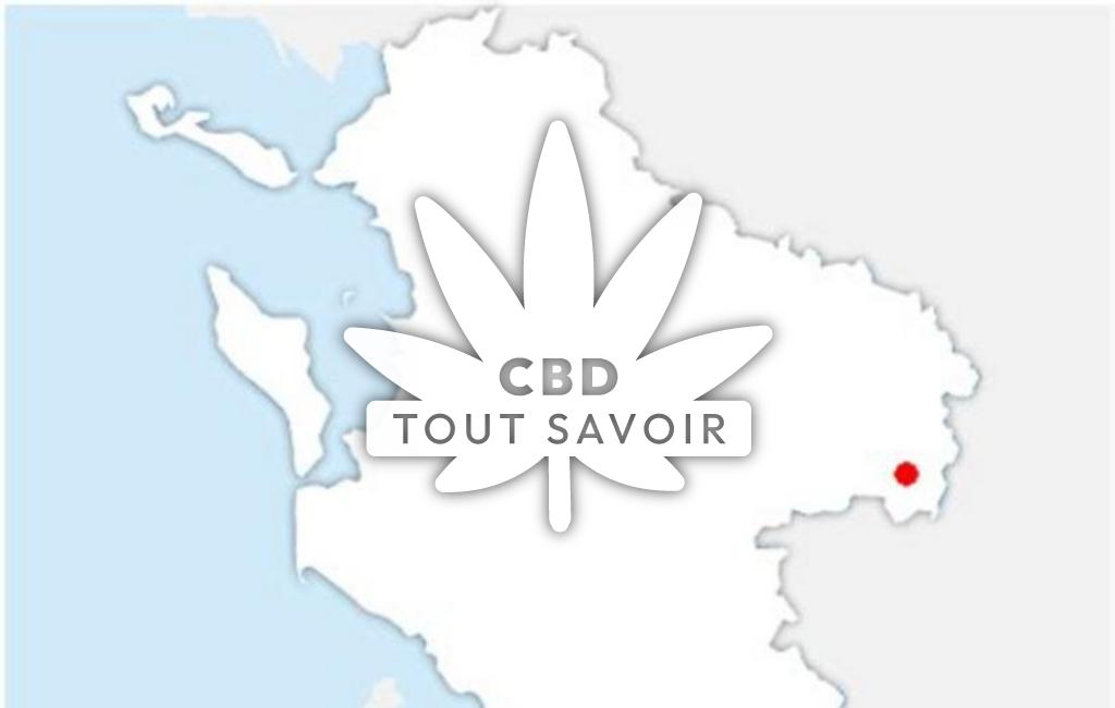 Village à Louzignac avec feuille Cannabis CBD