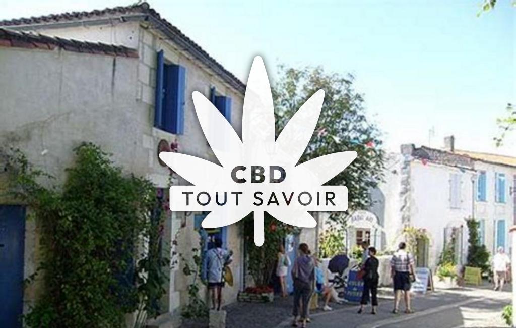 Village à Saint-Sulpice-de-Royan avec feuille Cannabis CBD