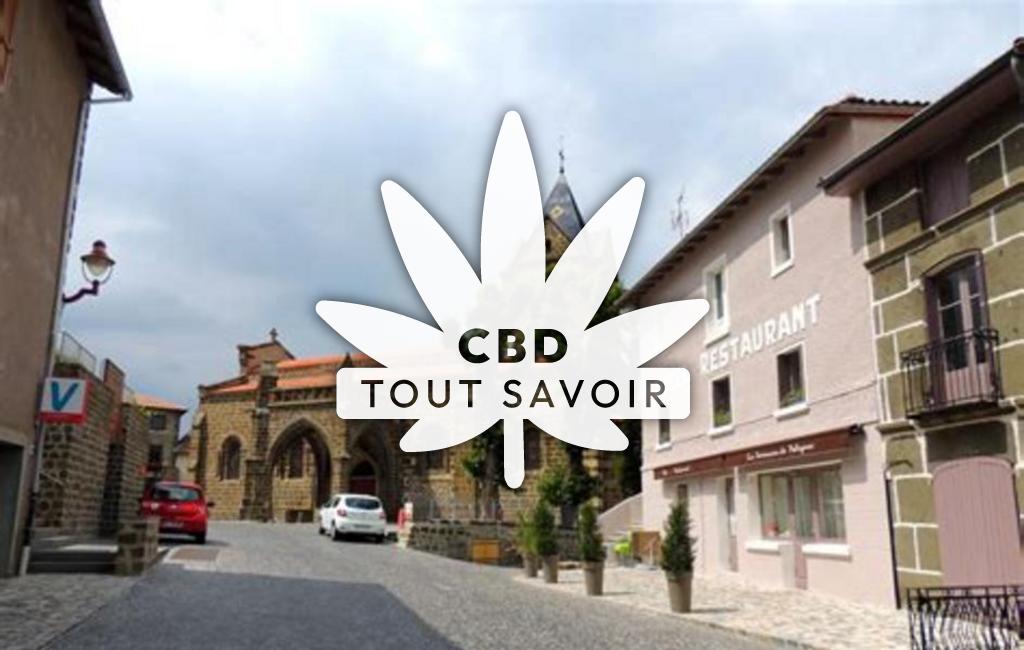 Village à Polignac avec feuille Cannabis CBD