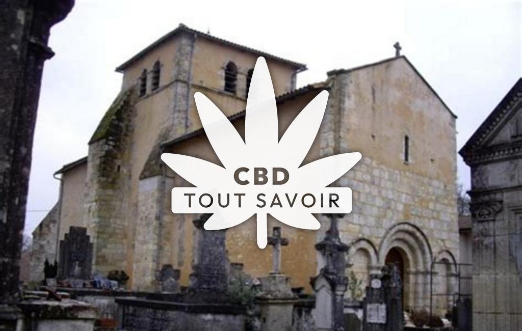 Village à Pouillac avec feuille Cannabis CBD