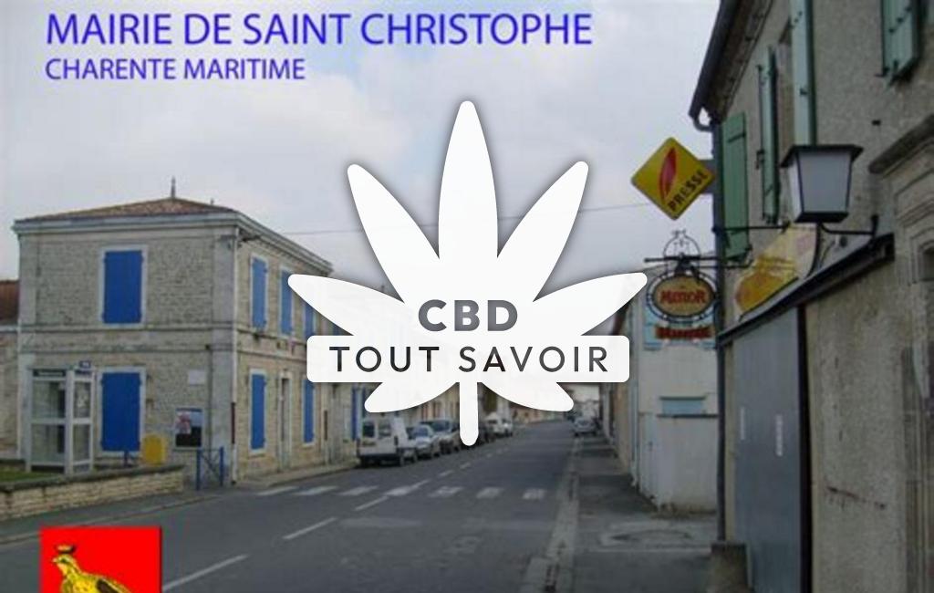 Village à Saint-Christophe avec feuille Cannabis CBD