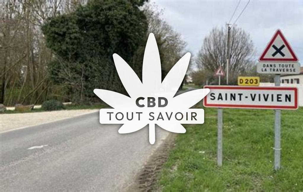 Village à Saint-Vivien avec feuille Cannabis CBD