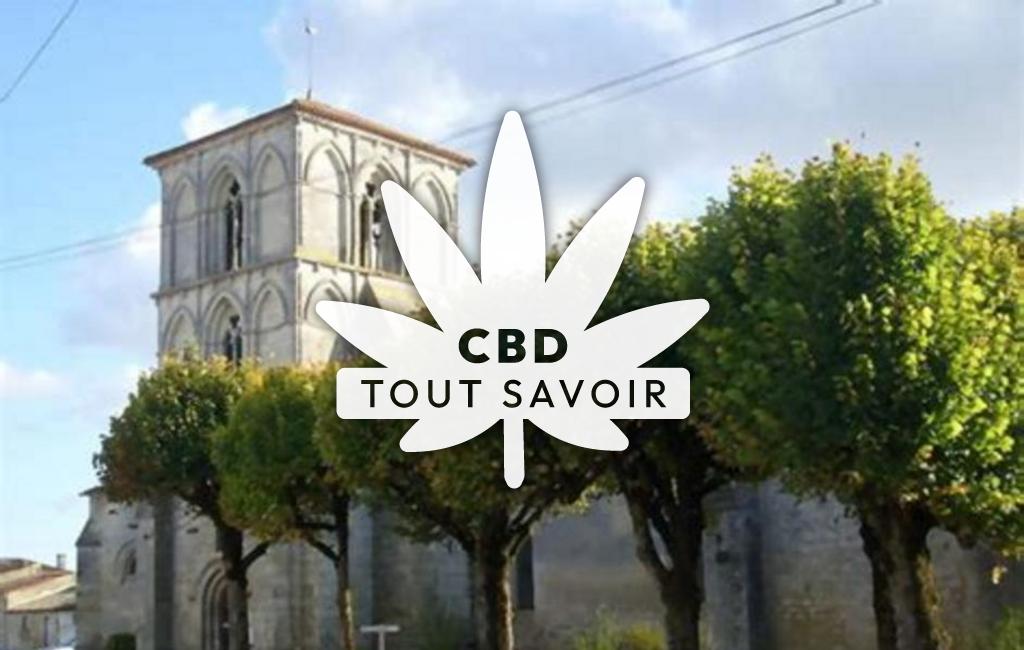 Village à Saint-Ciers-du-Taillon avec feuille Cannabis CBD