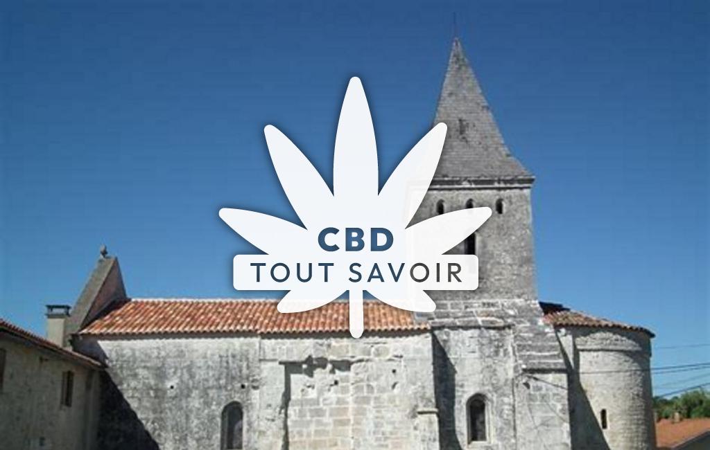 Village à Saint-Georges-Antignac avec feuille Cannabis CBD