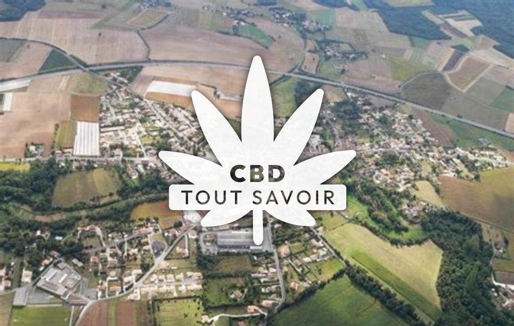 Village à Saint-Porchaire avec feuille Cannabis CBD