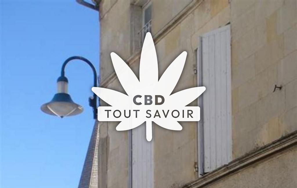 Village à Gemozac avec feuille Cannabis CBD