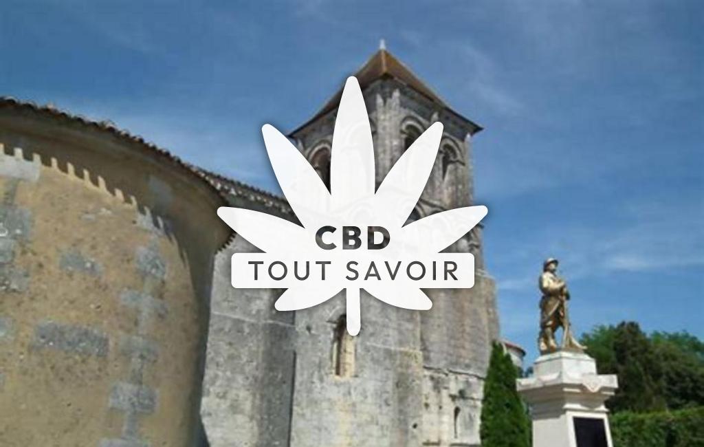 Village à Jazennes avec feuille Cannabis CBD
