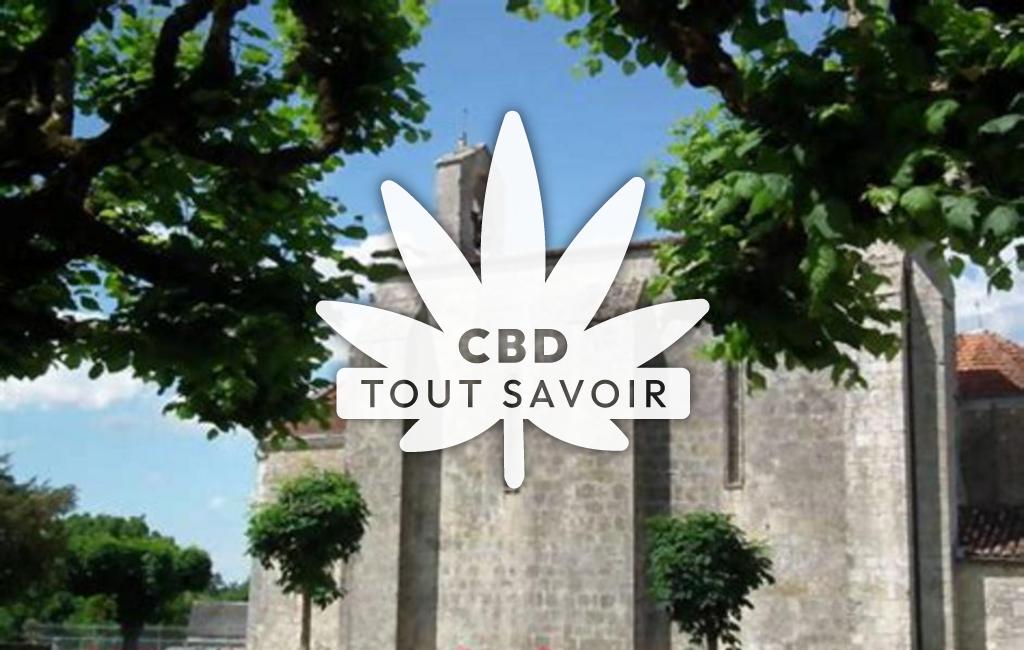 Village à Saint-Andre-de-Lidon avec feuille Cannabis CBD