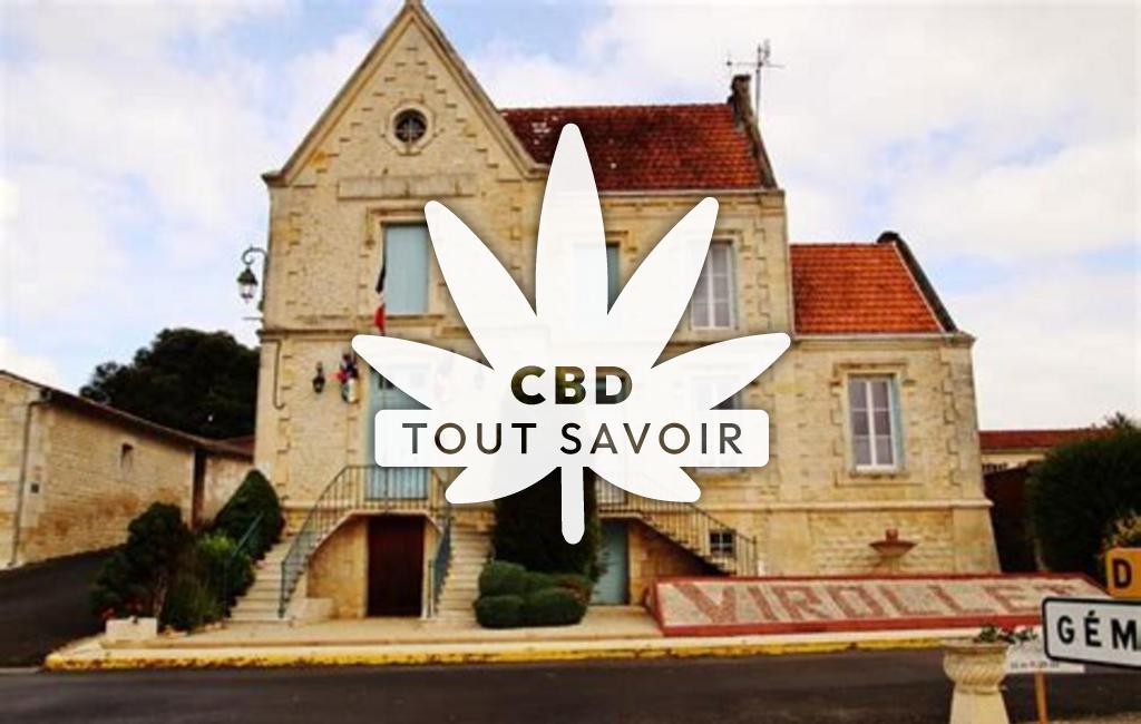 Village à Virollet avec feuille Cannabis CBD