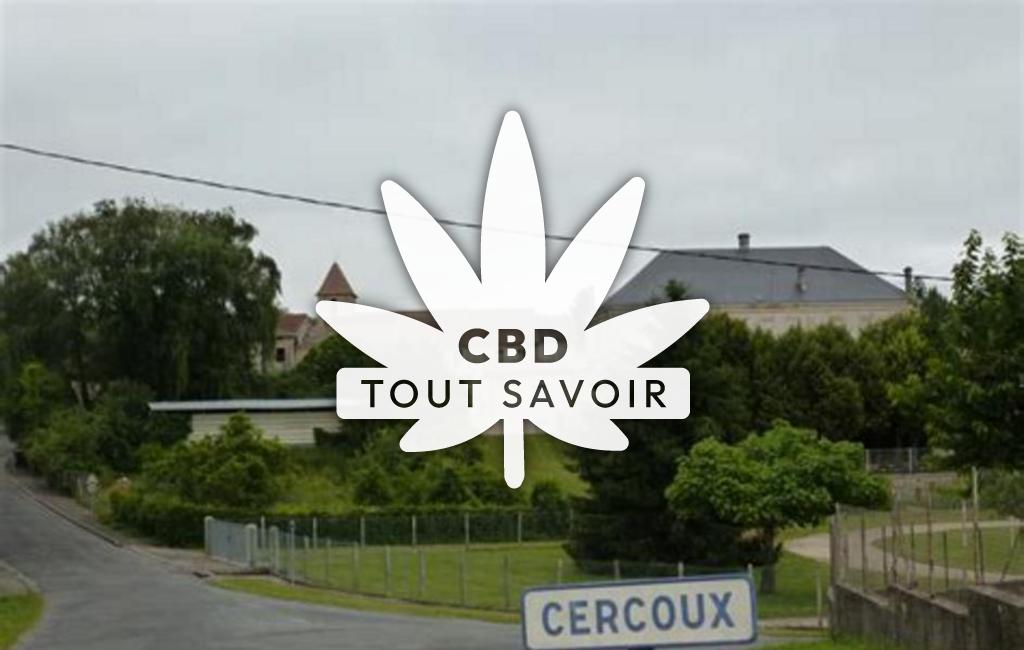 Village à Cercoux avec feuille Cannabis CBD