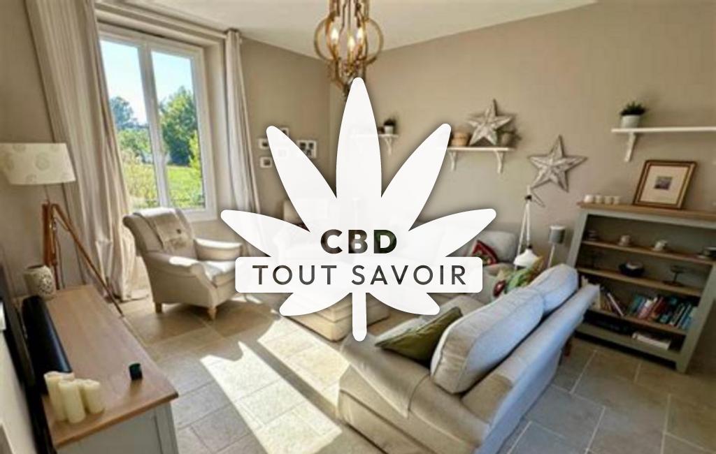 Village à Le-Fouilloux avec feuille Cannabis CBD