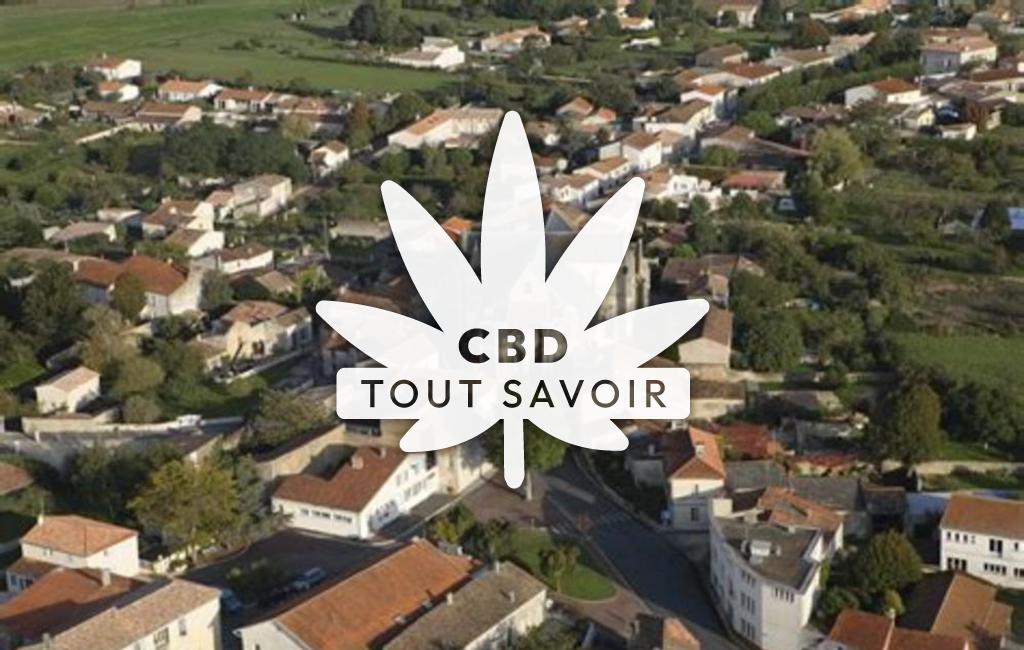 Village à Saint-Just-Luzac avec feuille Cannabis CBD