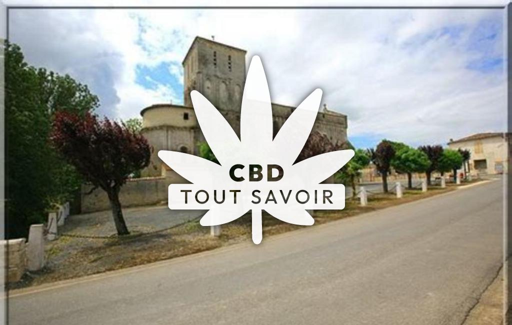 Village à Doeuil-sur-le-Mignon avec feuille Cannabis CBD