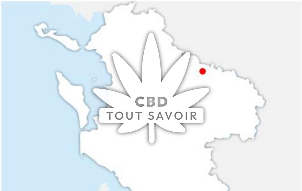 Village à La-Croix-Comtesse avec feuille Cannabis CBD