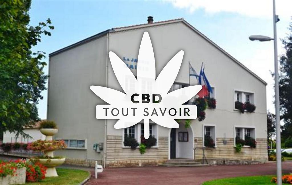 Village à La-Jarrie-Audouin avec feuille Cannabis CBD