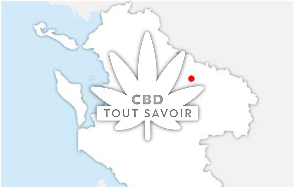 Village à Lozay avec feuille Cannabis CBD