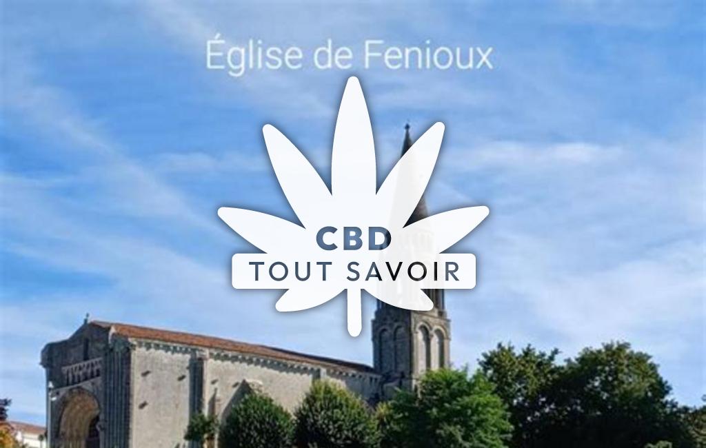 Village à Fenioux avec feuille Cannabis CBD