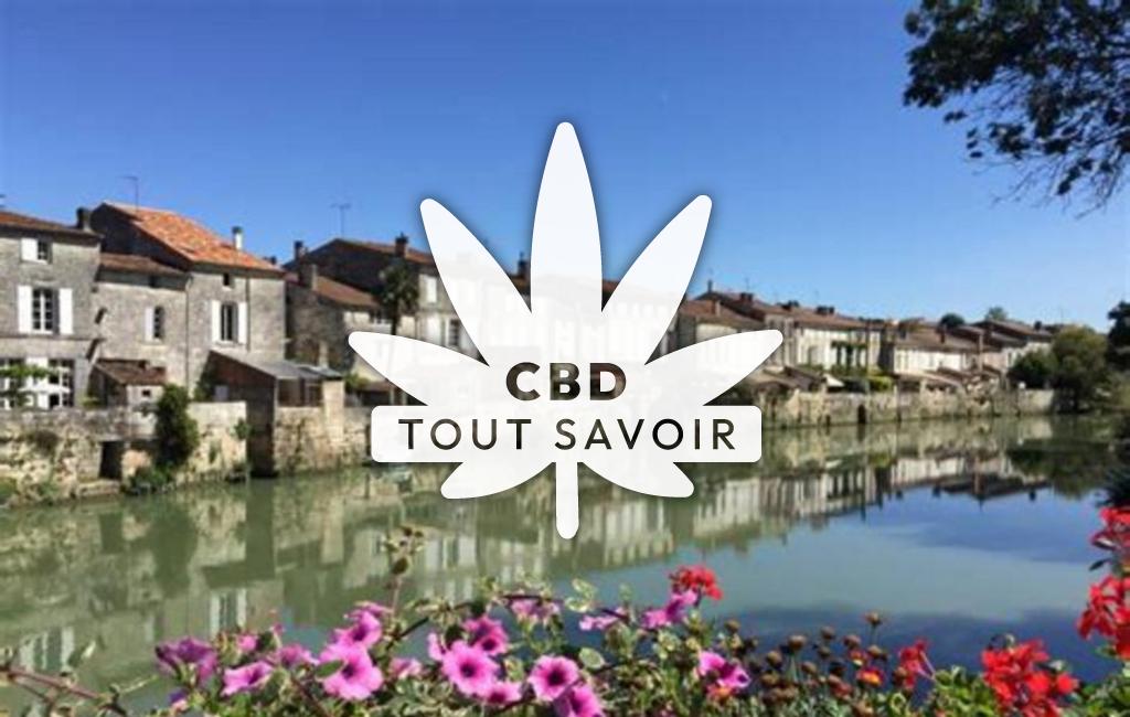 Village à Saint-Savinien avec feuille Cannabis CBD