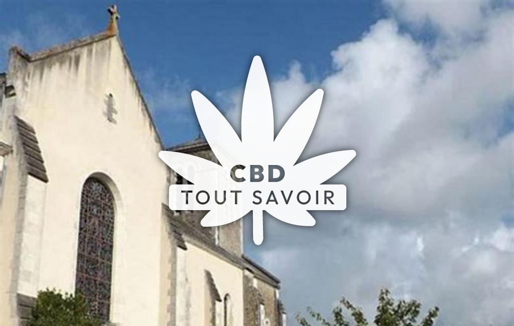 Village à La-Genetouze avec feuille Cannabis CBD