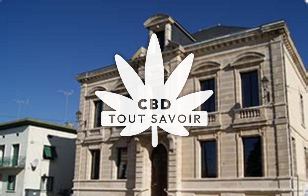 Village à Saint-Aigulin avec feuille Cannabis CBD