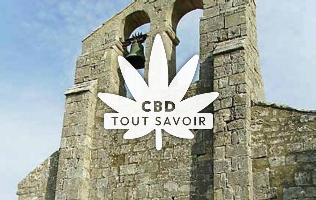Village à Puyrolland avec feuille Cannabis CBD