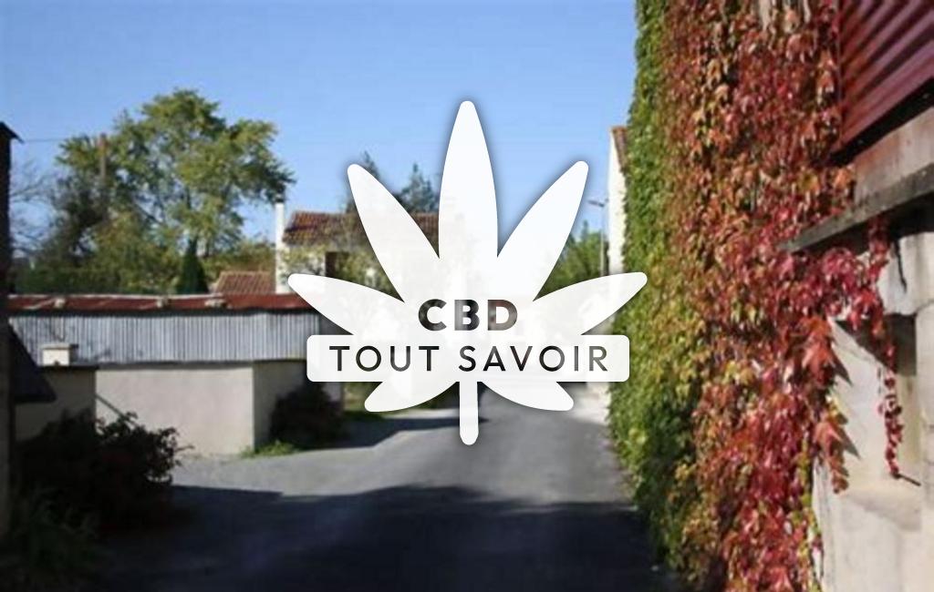 Village à Antezant-la-Chapelle avec feuille Cannabis CBD
