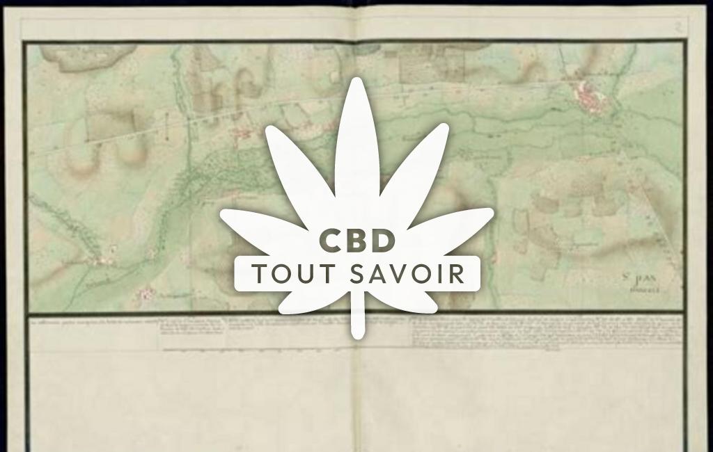 Village à Poursay-Garnaud avec feuille Cannabis CBD