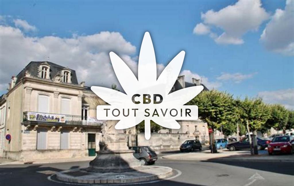 Village à Saint-Jean-D'Angely avec feuille Cannabis CBD