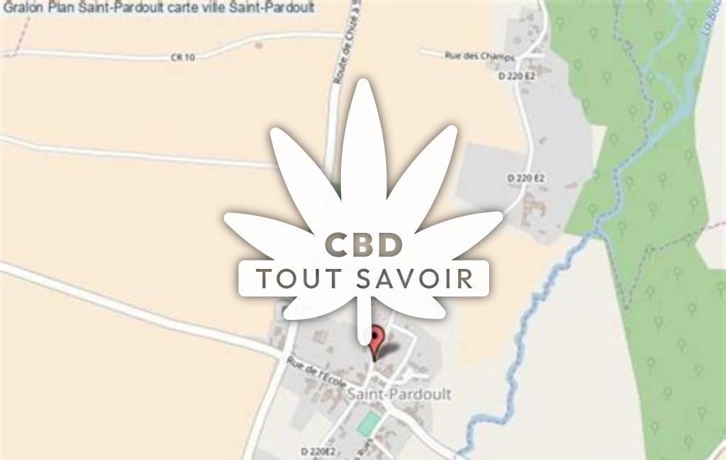 Village à Saint-Pardoult avec feuille Cannabis CBD