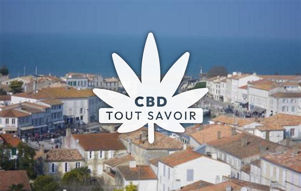 Village à Saint-Martin-de-Re avec feuille Cannabis CBD