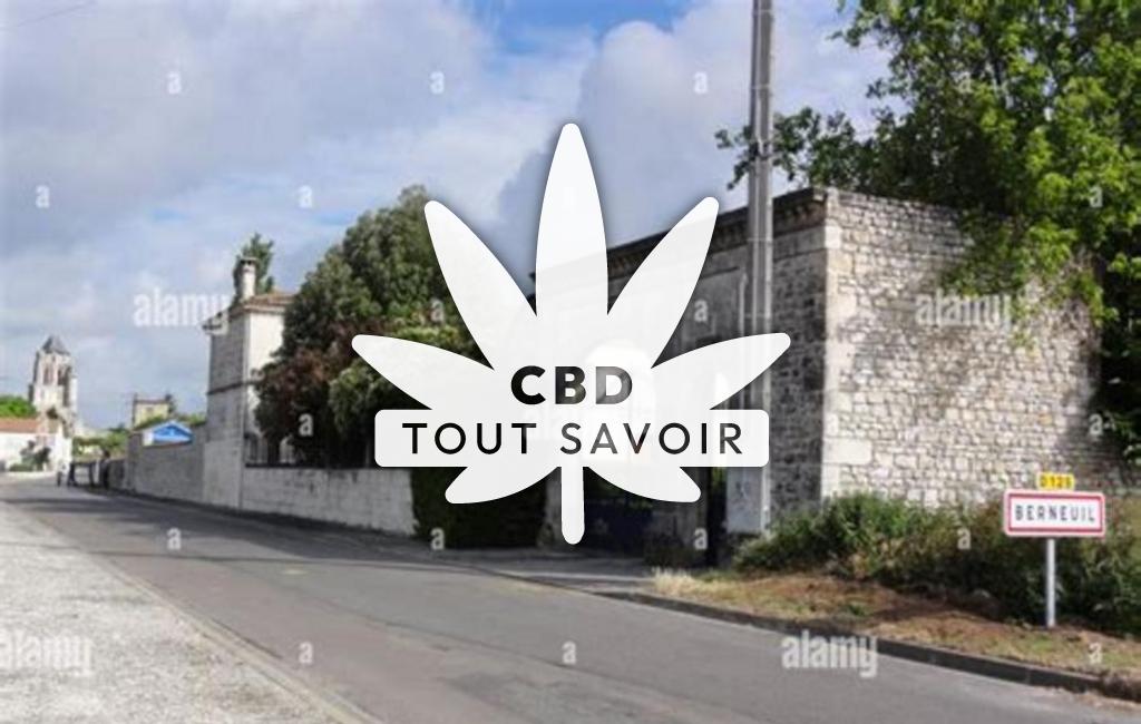 Village à Berneuil avec feuille Cannabis CBD
