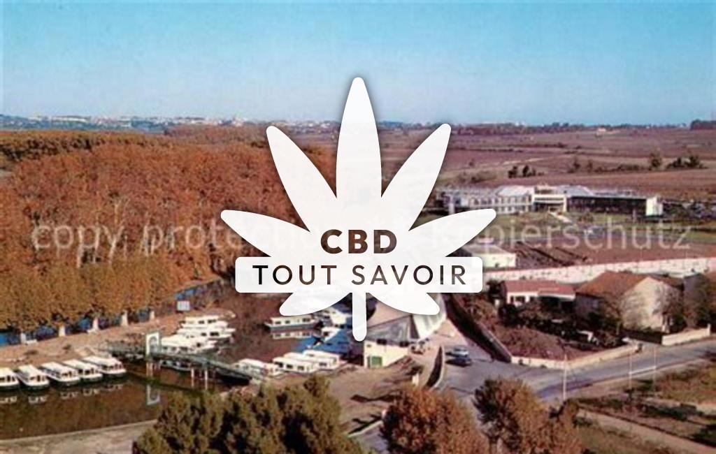 Village à Colombiers avec feuille Cannabis CBD