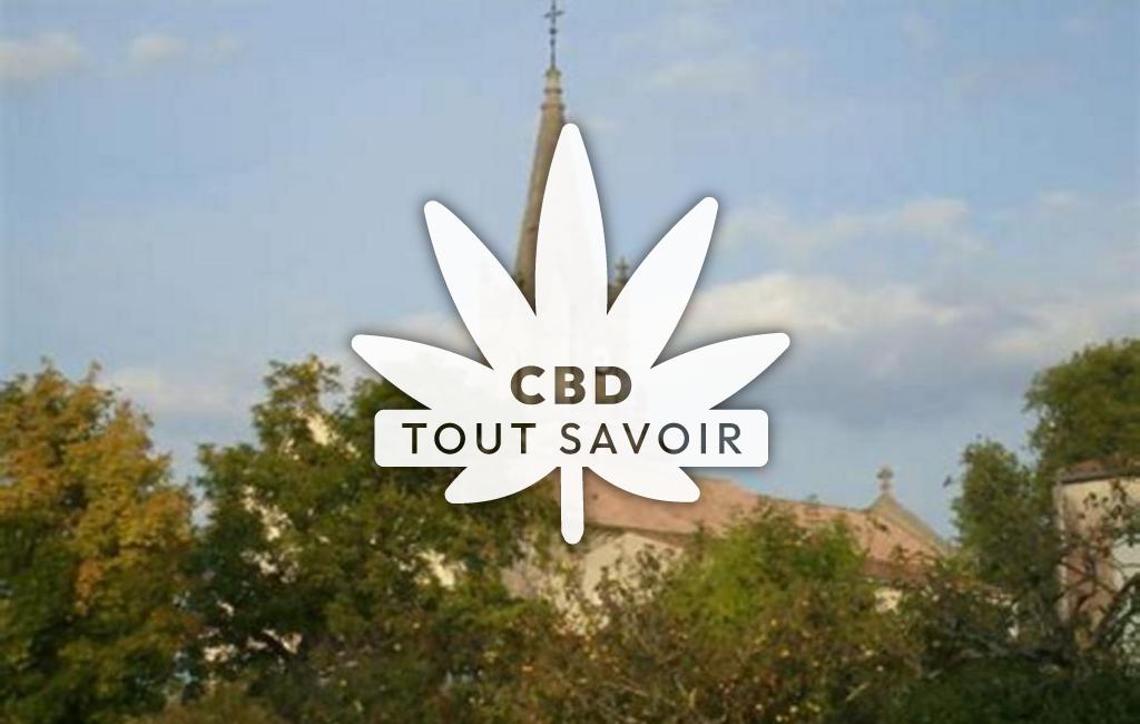 Village à Thenac avec feuille Cannabis CBD