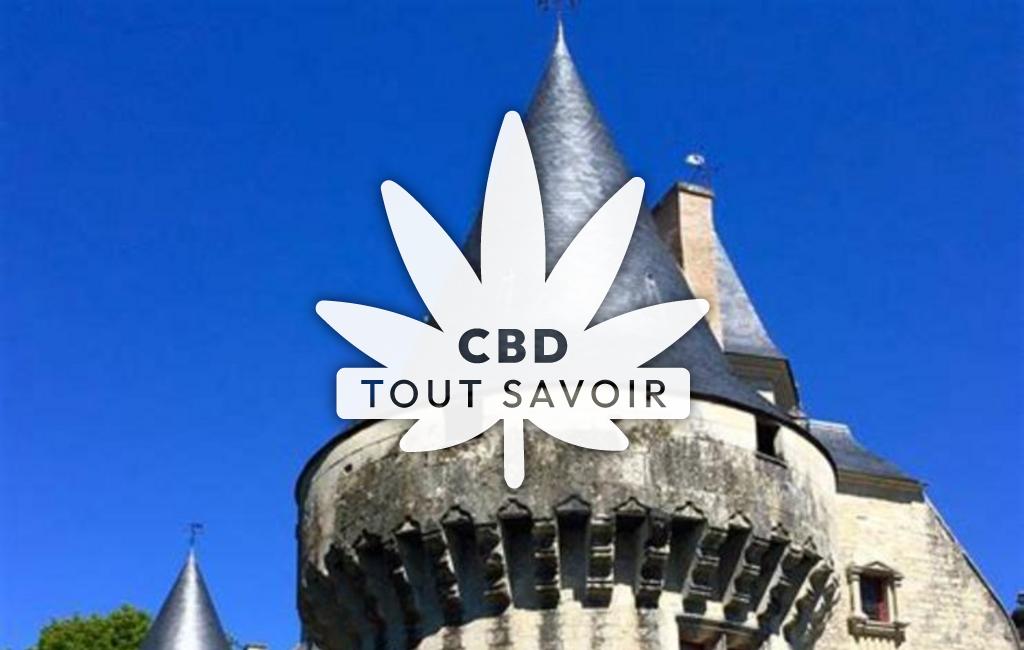 Village à Dampierre-sur-Boutonne avec feuille Cannabis CBD