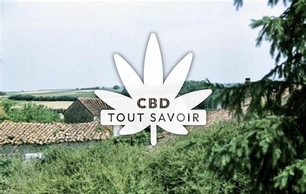 Village à Gourvillette avec feuille Cannabis CBD