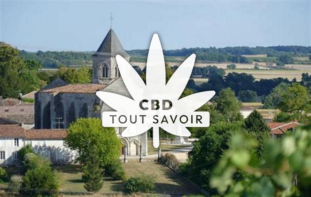 Village à Champagnac avec feuille Cannabis CBD