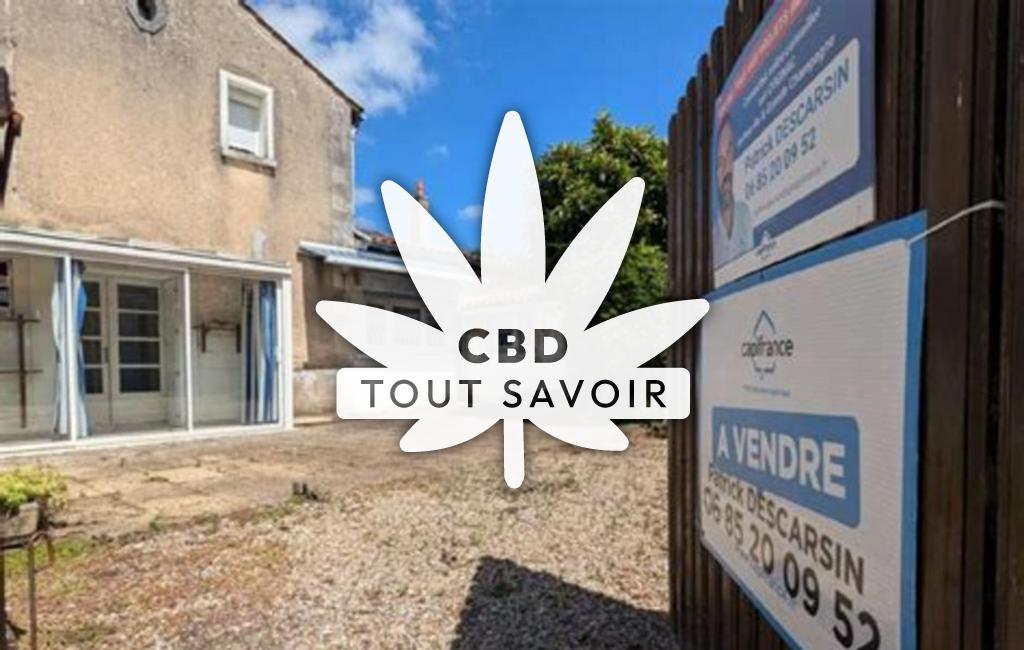 Village à Fontaines-D'Ozillac avec feuille Cannabis CBD