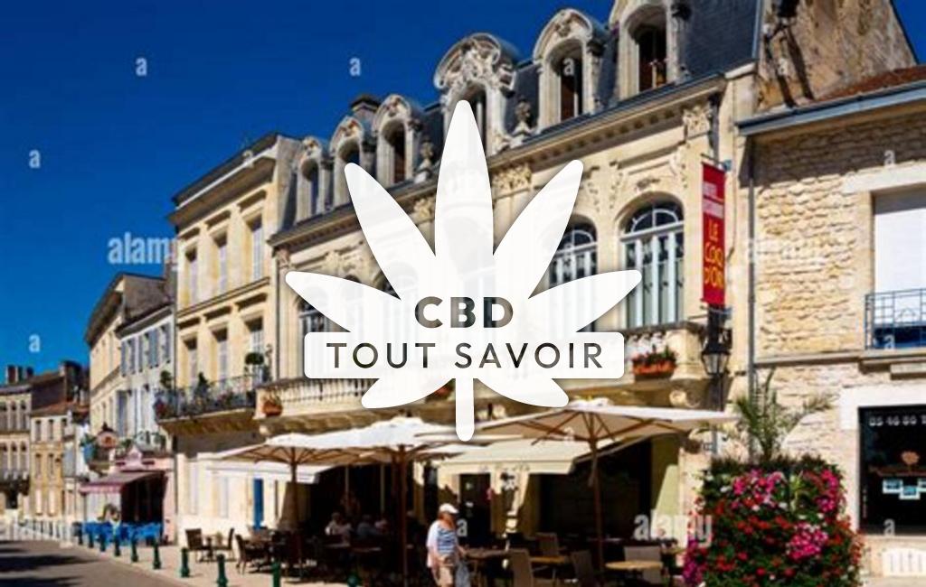 Village à Jonzac avec feuille Cannabis CBD