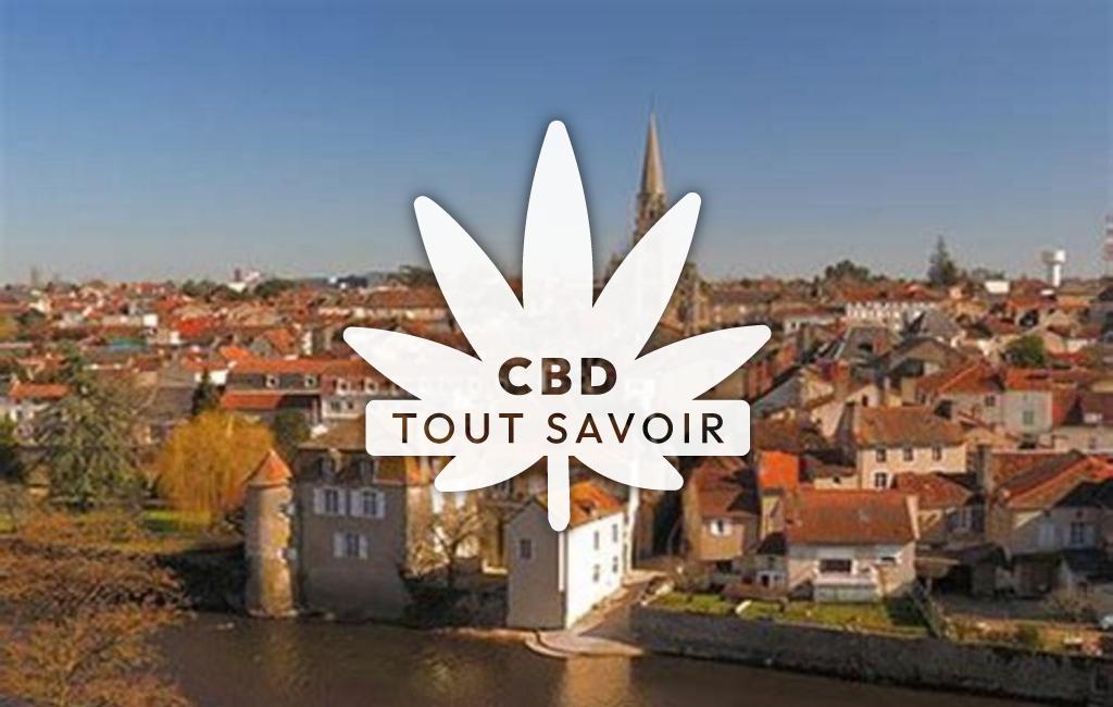 Village à Lussac avec feuille Cannabis CBD