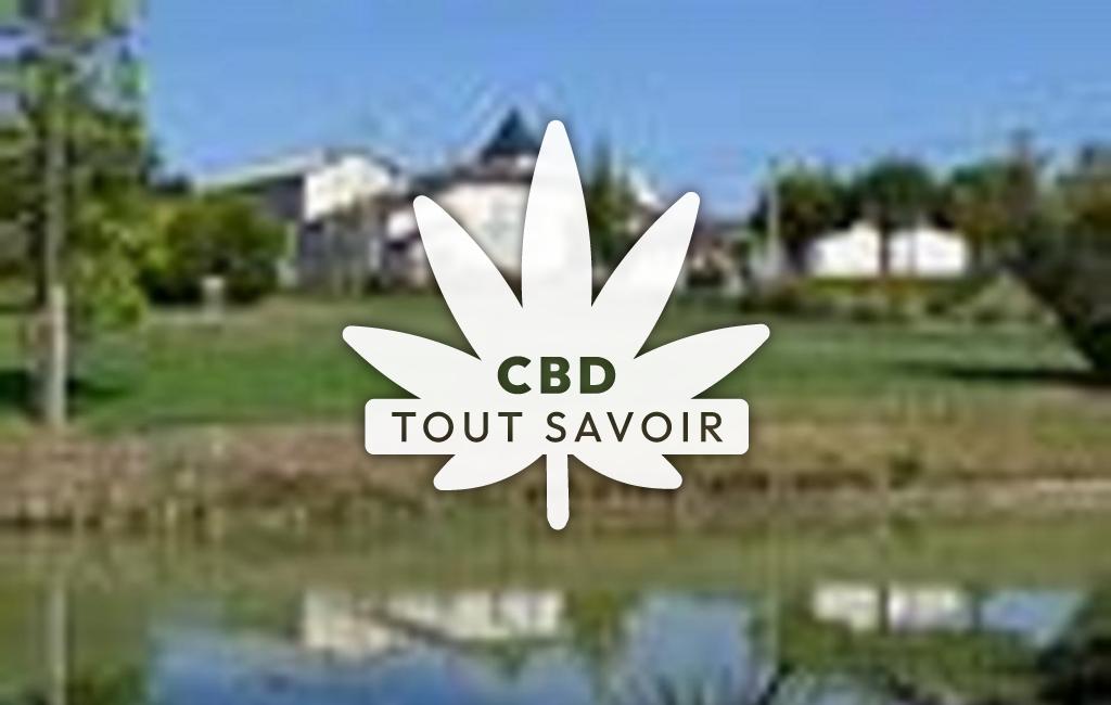 Village à Mortiers avec feuille Cannabis CBD