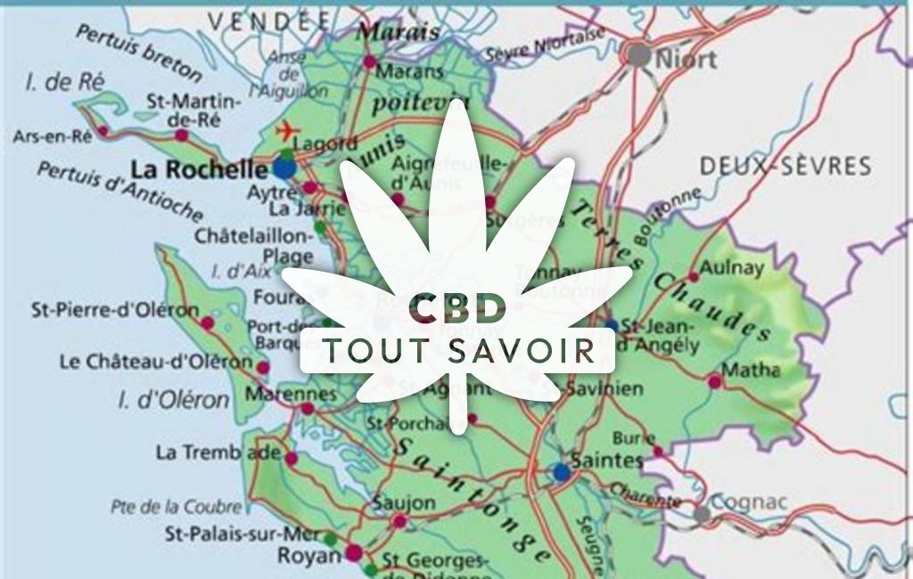 Village à Ozillac avec feuille Cannabis CBD