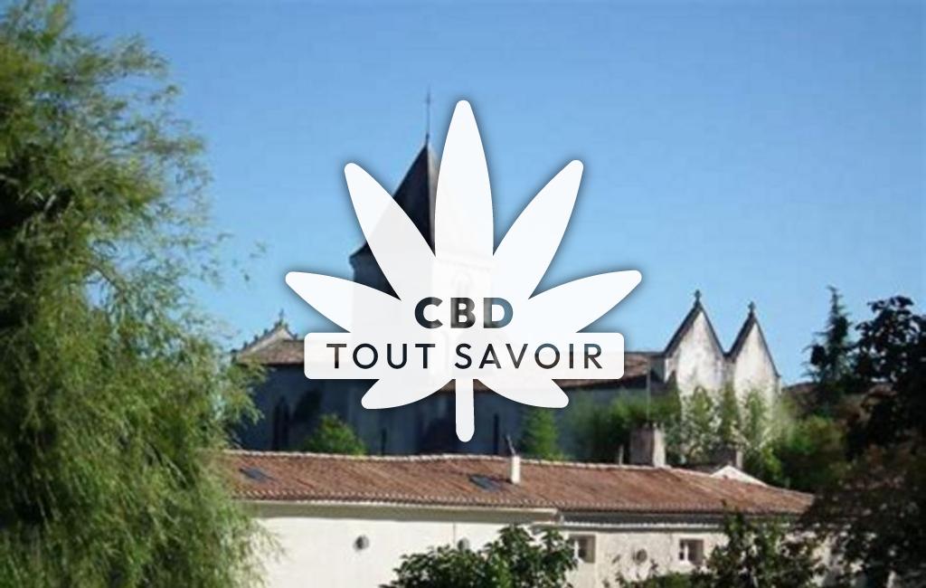 Village à Saint-Germain-de-Lusignan avec feuille Cannabis CBD