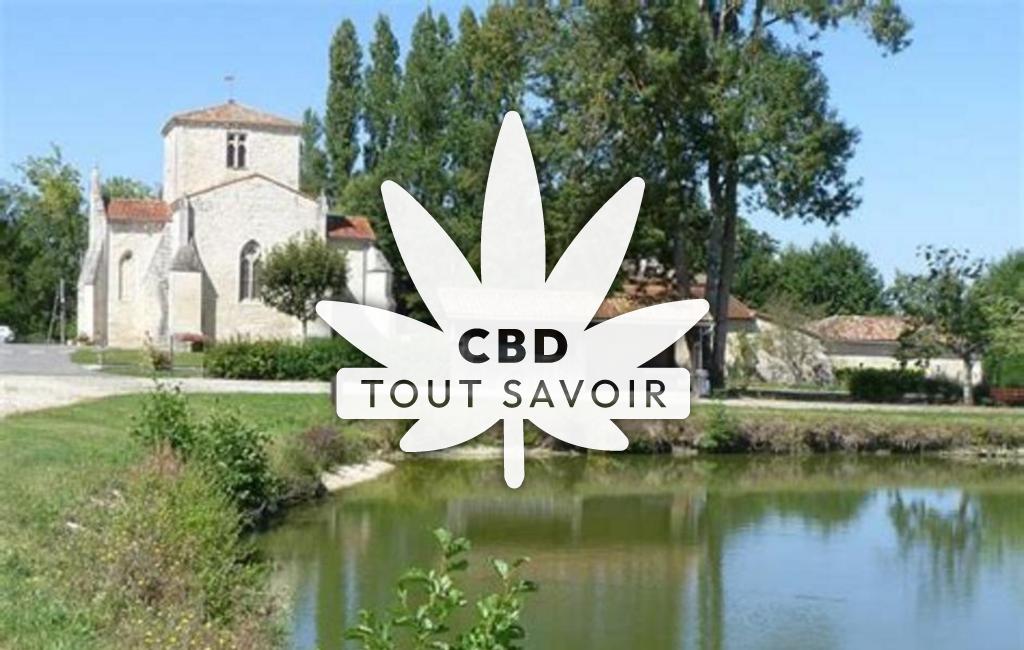 Village à Saint-Germain-de-Vibrac avec feuille Cannabis CBD