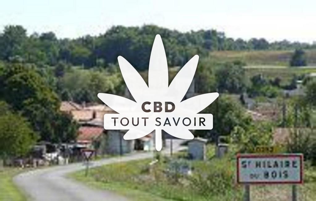 Village à Saint-Hilaire-du-Bois avec feuille Cannabis CBD