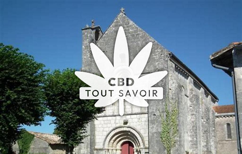 Village à Saint-Simon-de-Bordes avec feuille Cannabis CBD