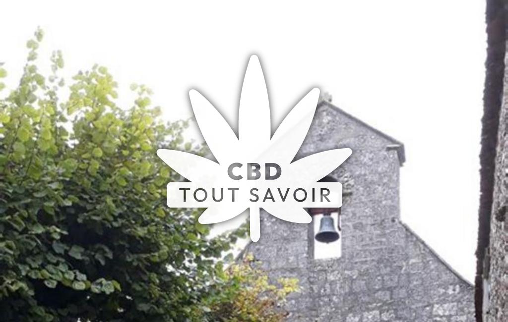 Village à Les-Eduts avec feuille Cannabis CBD